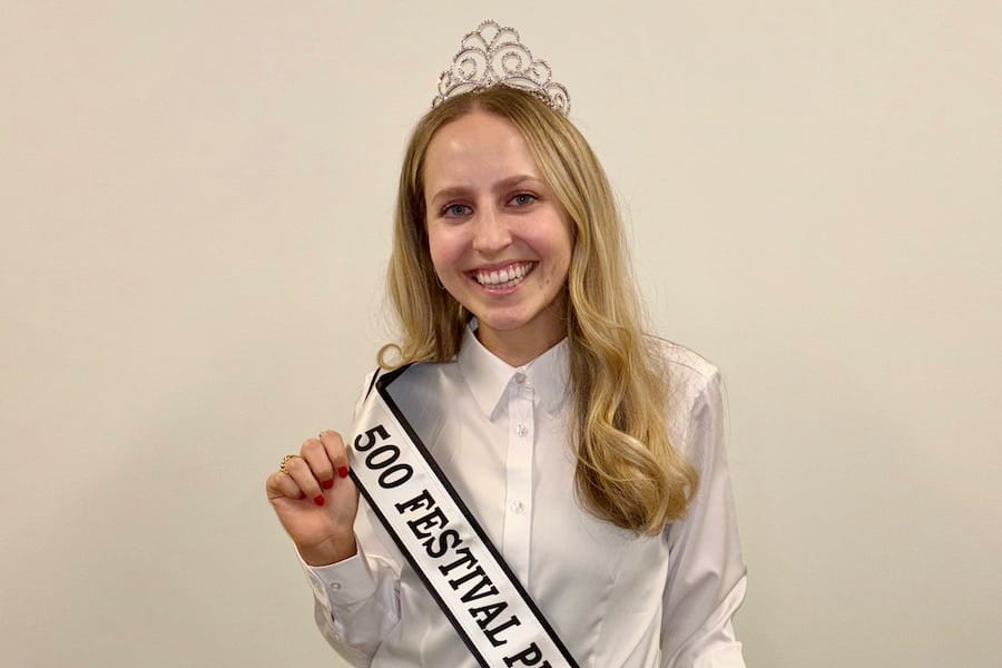 IU medical student Elizabeth Baker having a ball as 500 Festival Princess